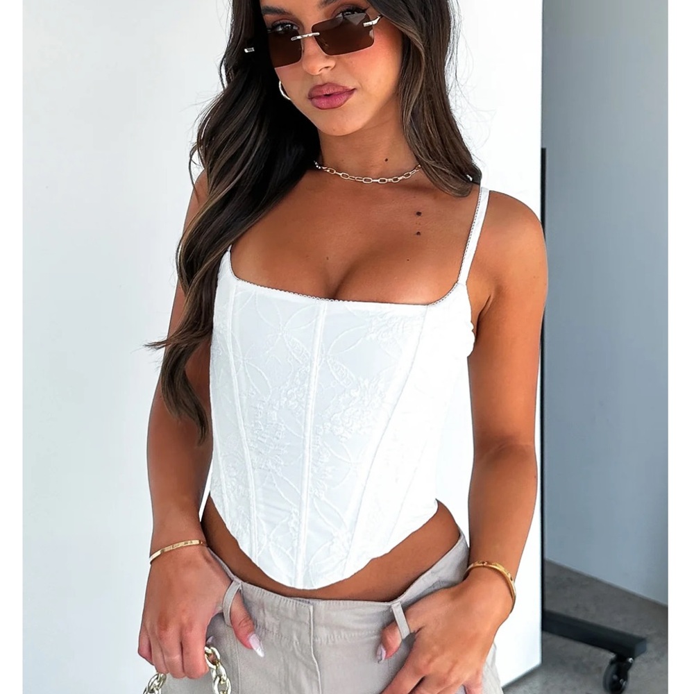White Fox Same Old Song Bustier Top Size XS